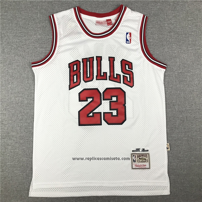 Camiseta Chicago Bulls Michael Jordan NO 23 Mitchell & Ness 1997-98 Blanco
